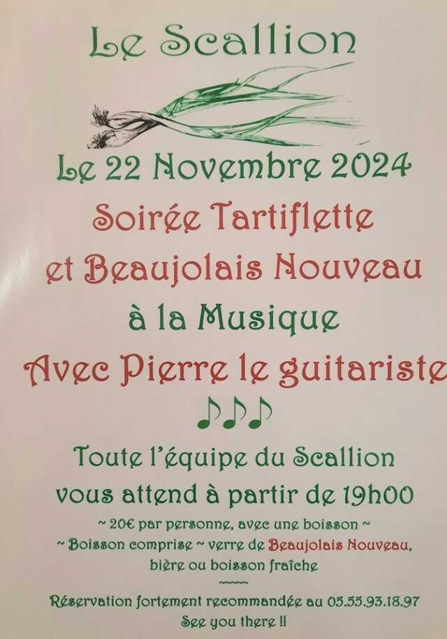 Soirée tartiflette et beaujolais nouveau