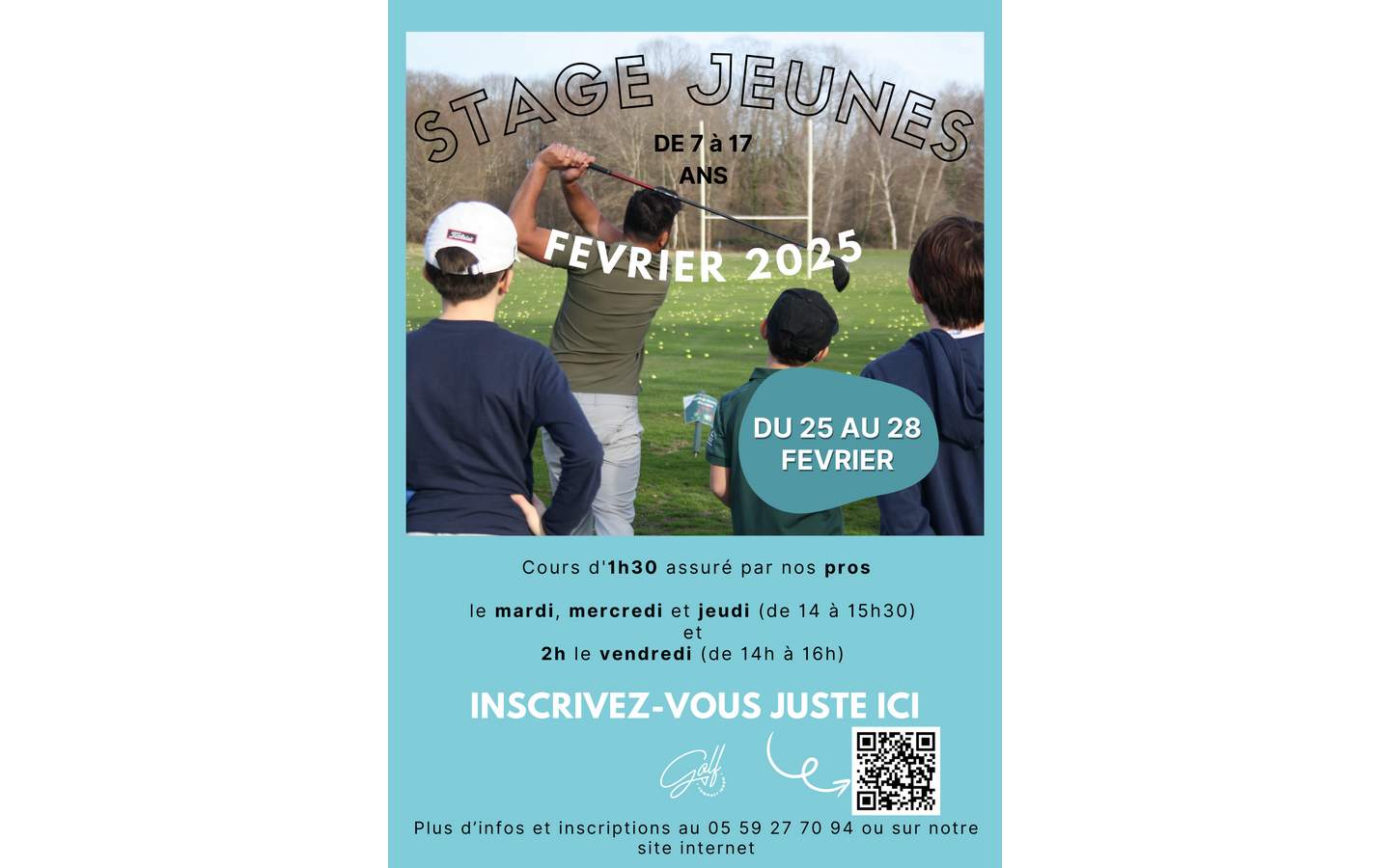 Stage Jeunes de vacances au Golf Compact