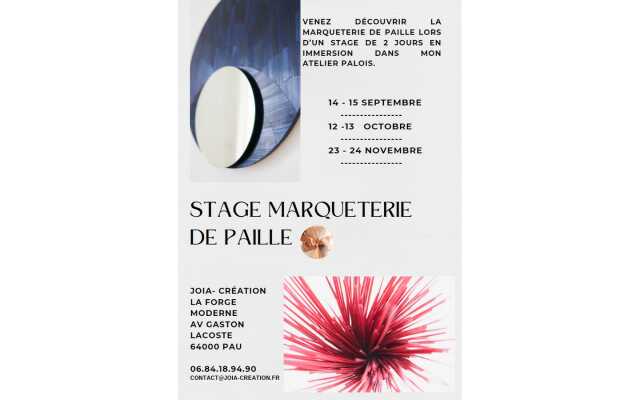 Stage marqueterie de paille