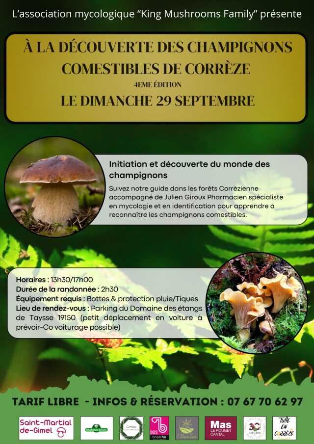 4 ème édition : A la découverte des champignons comestibles de Corrèze