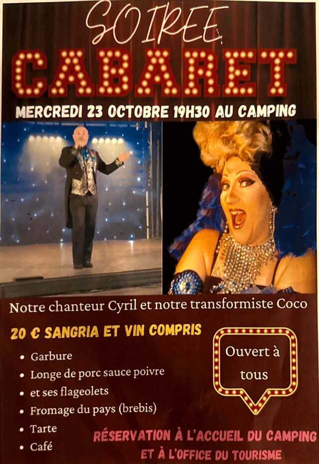 Soirée cabaret au Camping des Sources à Eugénie-les-Bains