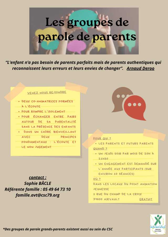 Les groupes de parole de parents