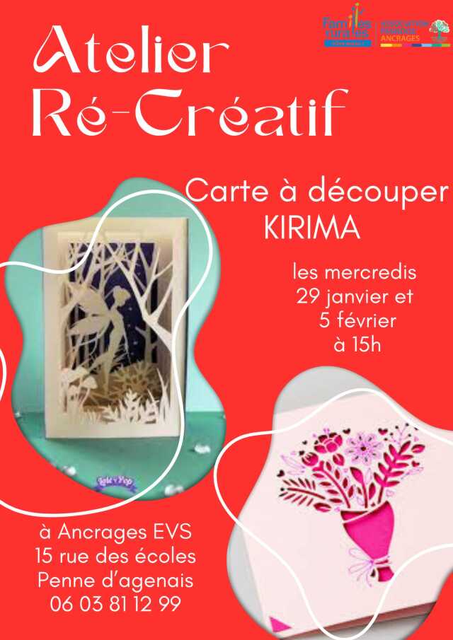 Atelier Ré-créatif - cartes à découper KIRIMA