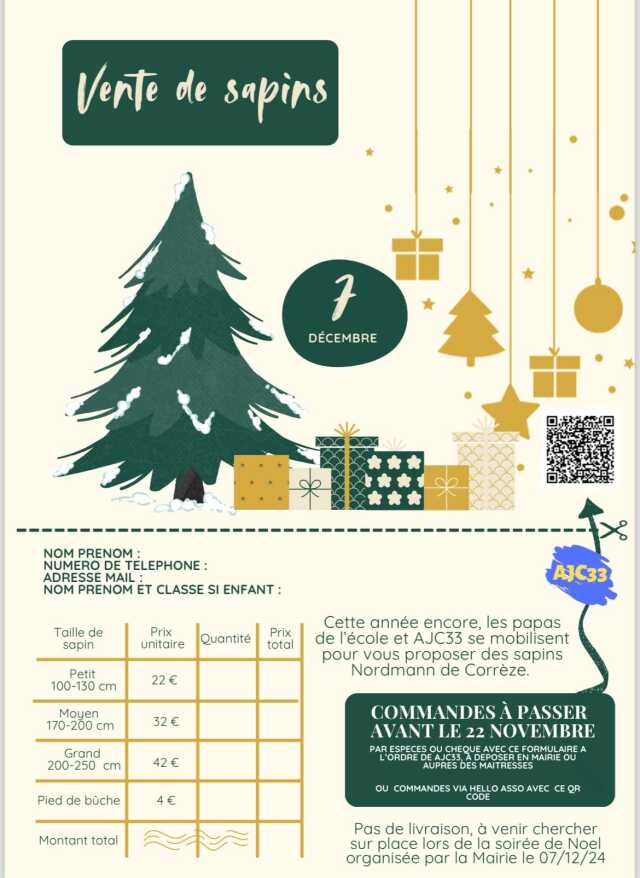 Vente de sapins