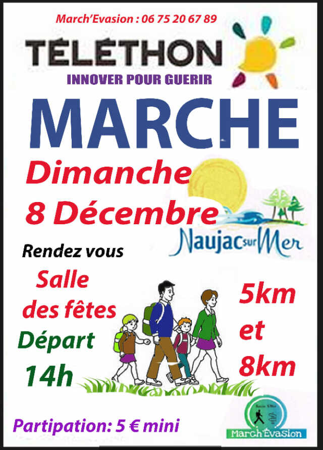 Téléthon : Marche de 5 et 8 kms avec March'évasion