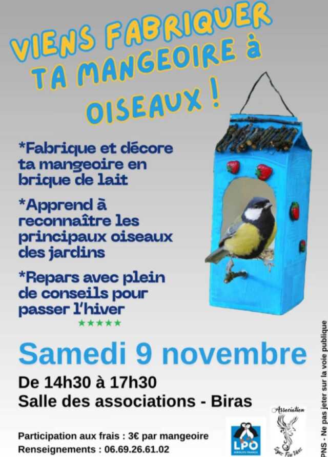 Viens fabriquer ta mangeoire à oiseaux !