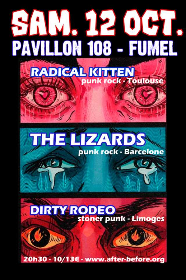 Soirée concert au Pavillon 108 - The Lizards, Radical Kitten et Dirty Rodeo