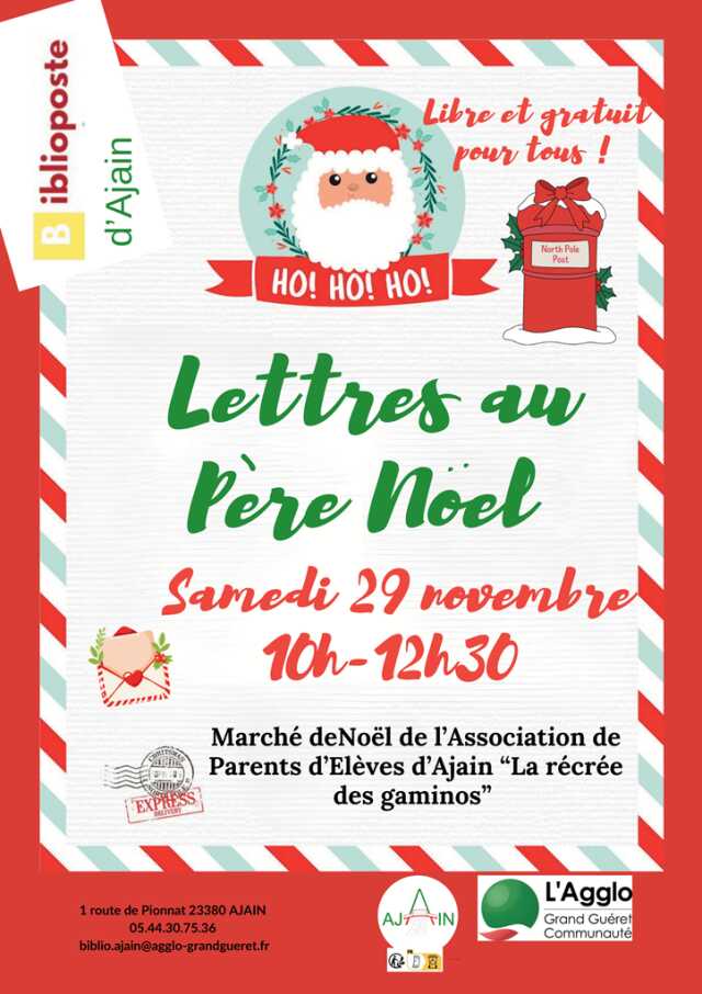 Boîte aux lettres du Père Noël et marché de Noël