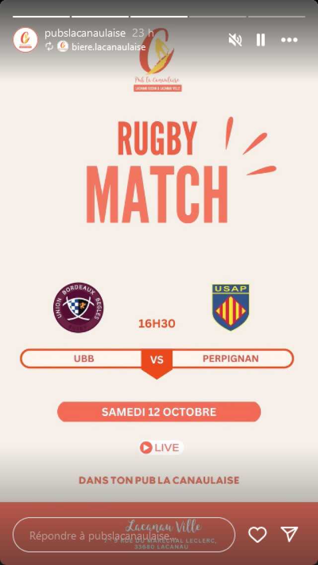 Retransmission : Match de rugby UBB vs PERPIGNAN