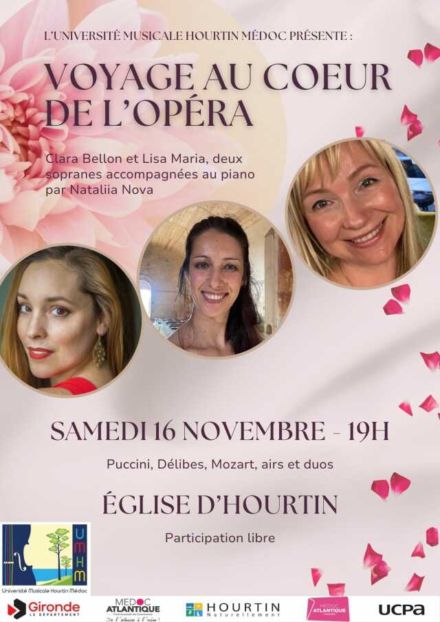 Concert : Voyage au coeur de l'opéra interprétés par Lisa Moussier, Clara Bellon et Nathaliia Nova