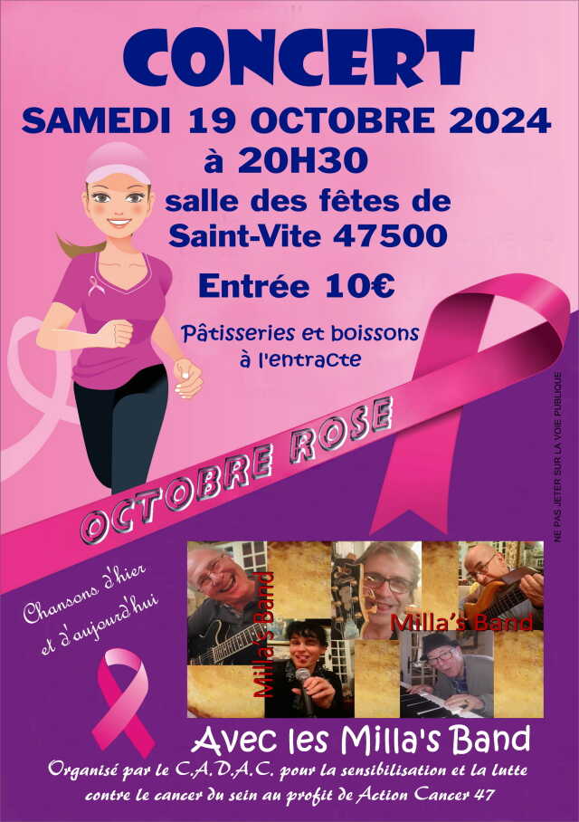 Concert Octobre Rose avec les Milla's Band