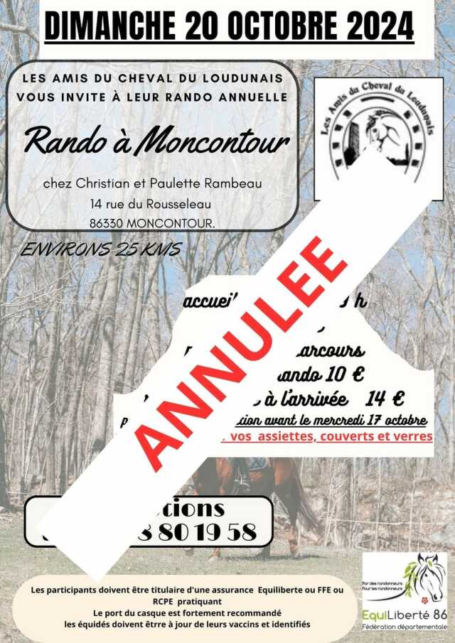 Randonnée équestre à Moncontour ANNULÉE