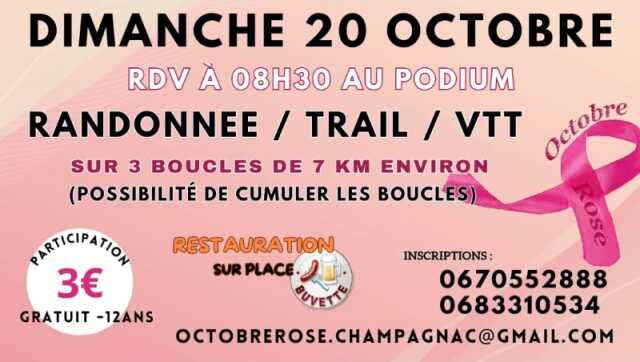 Octobre rose : randonnée / trail / VTT