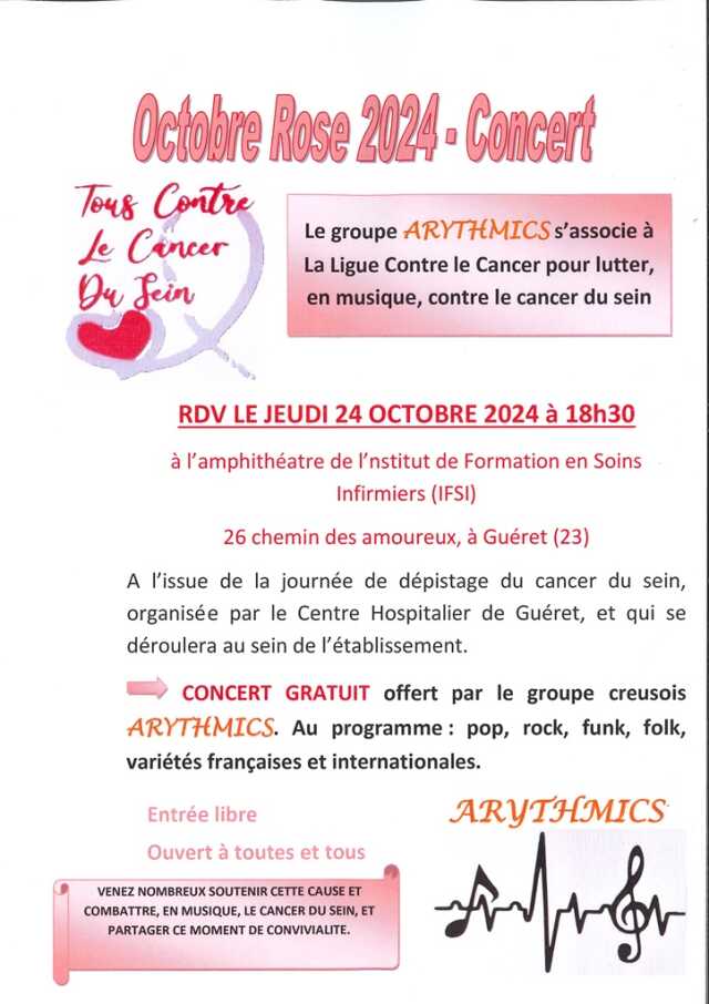 Octobre rose : Arythmics en concert