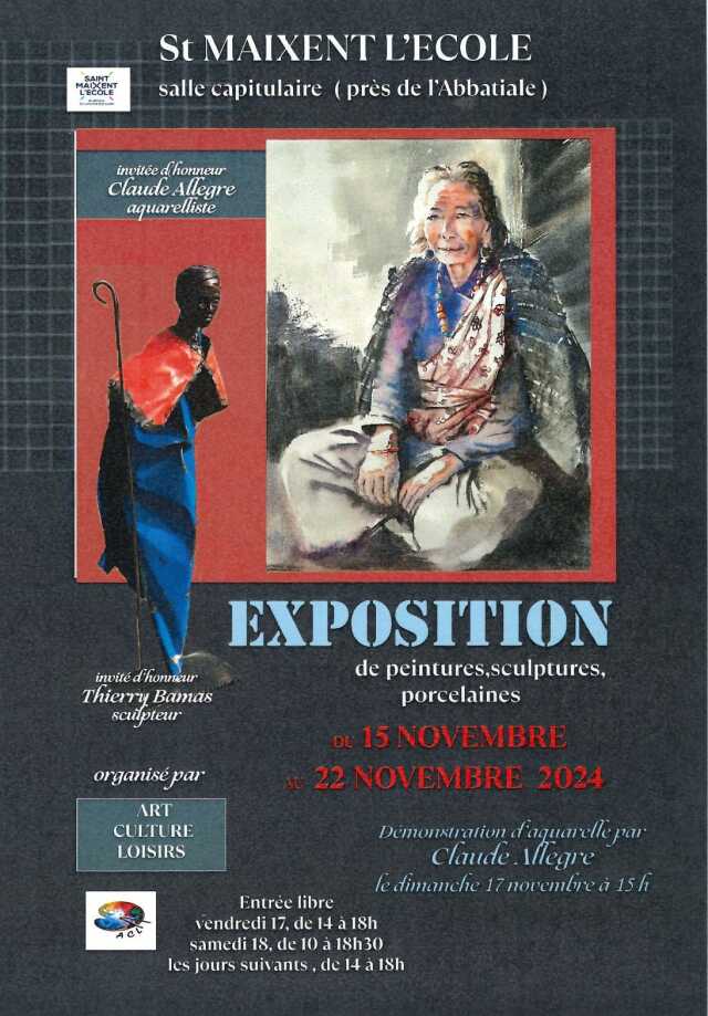 Exposition de peintures, scultures, porcelaines