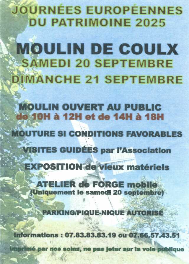 JEP 2025 - Visite du Moulin de Coulx