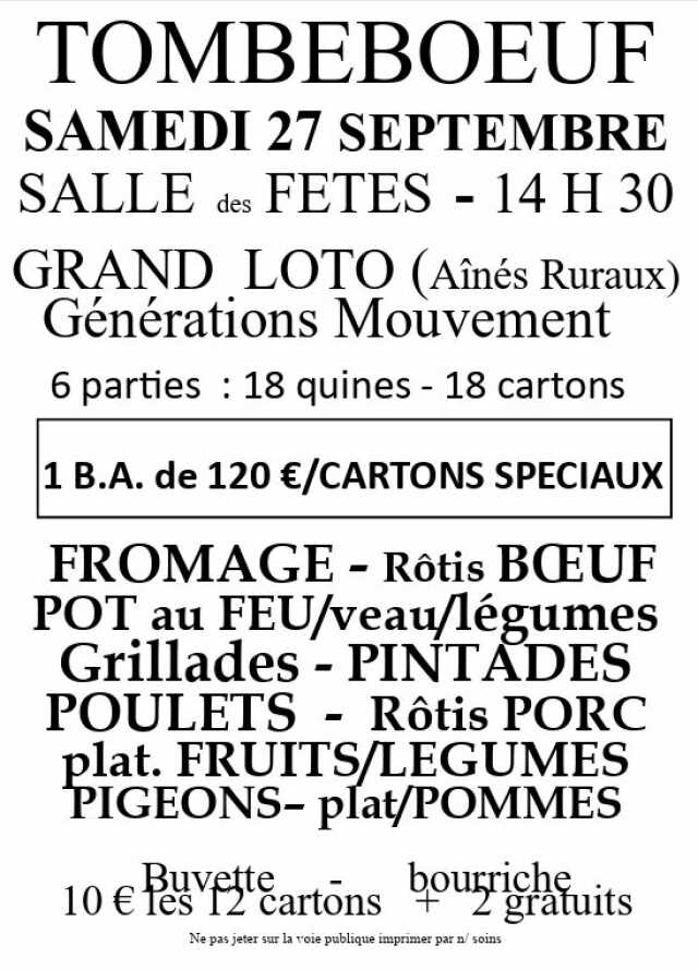 Loto des Ainés ruraux