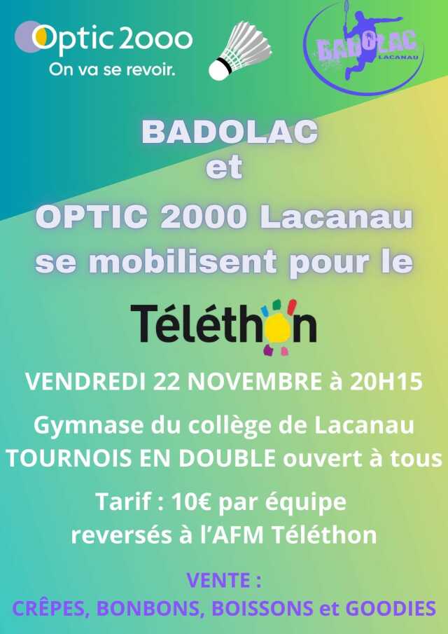 Téléthon : Tournois de badminton