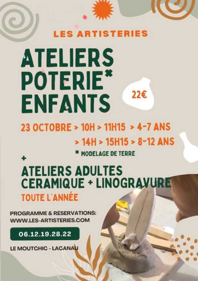 Atelier : poterie enfants - sur inscription