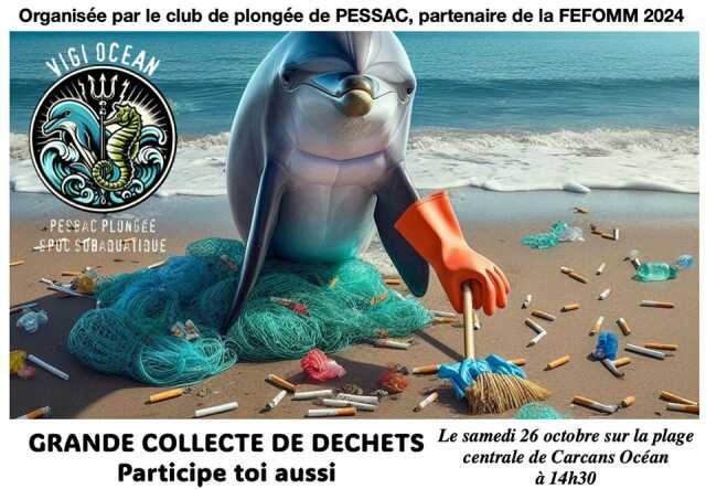 Grande collecte de déchets avec le club de plongée de Pessace et la FEFOMM