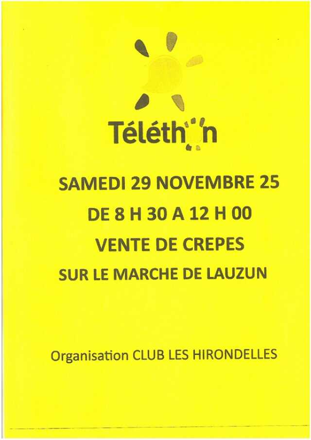 Vente de crêpes au profit du Téléthon