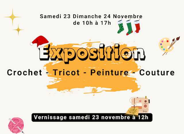 Exposition de Crochet - Peinture - Tricot - Couture