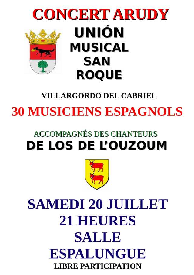 Concert Unión musical San Roque et Los de l'Ouzom