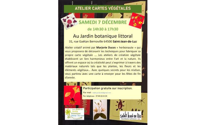 Jardin botanique littoral : Atelier cartes végétales pour adultes