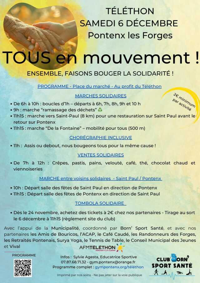 Programme Téléthon 2025 à Pontenx