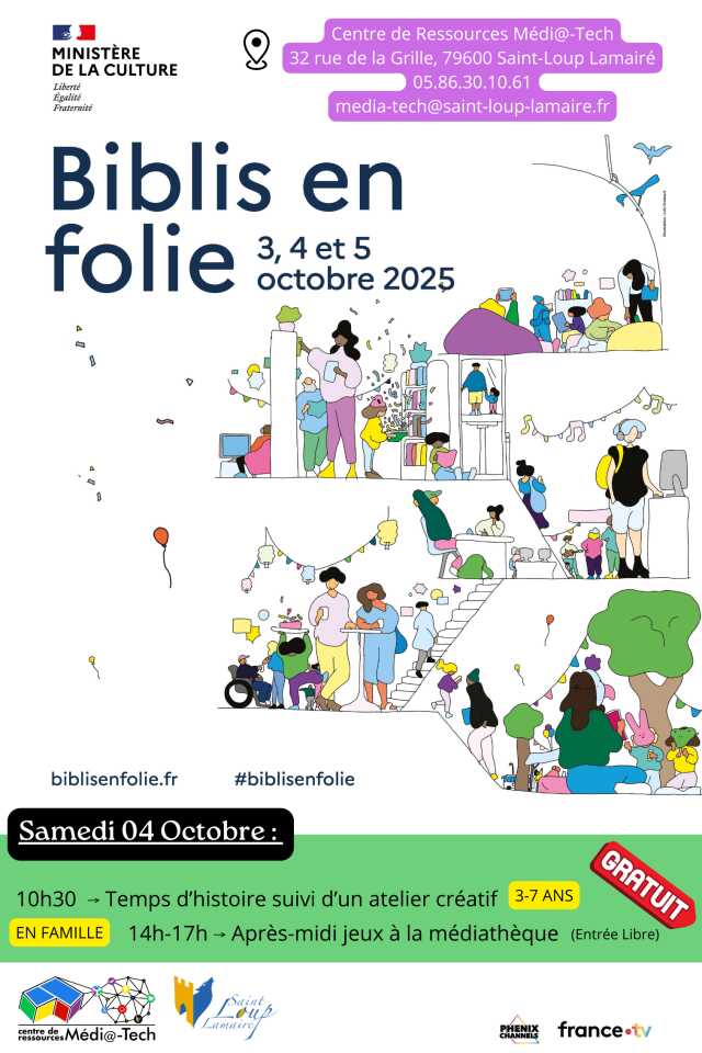 Biblis en folie : lecture, atelier créatif et après-midi jeux