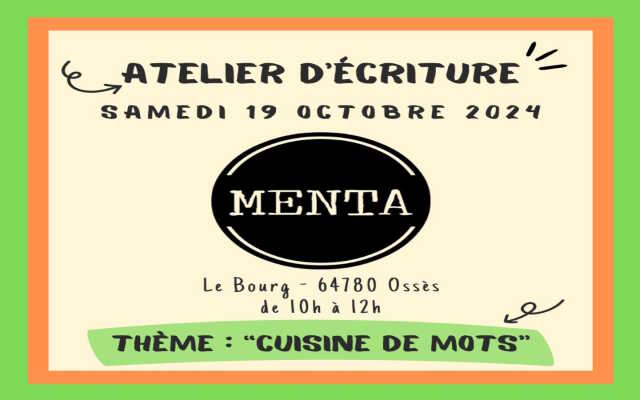 Atelier d'écriture : thème : cuisine des mots