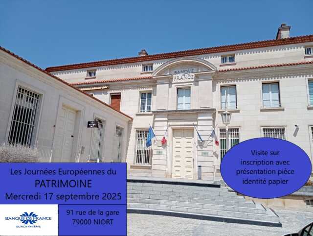 Visite guidée de la Banque de France de Niort - Journées européennes du patrimoine 2025