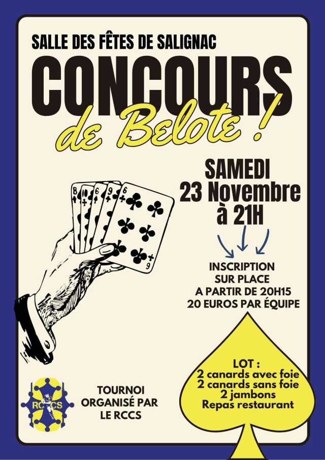 Concours de belote à Salignac