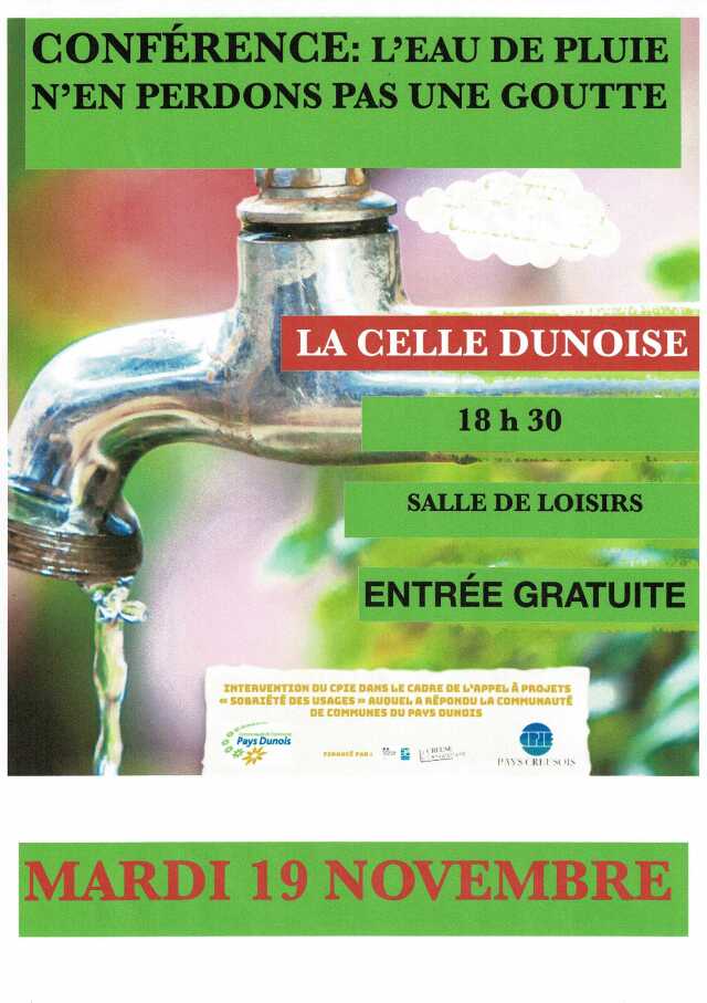 Conférence l'eau de pluie n'en perdonspas une goutte