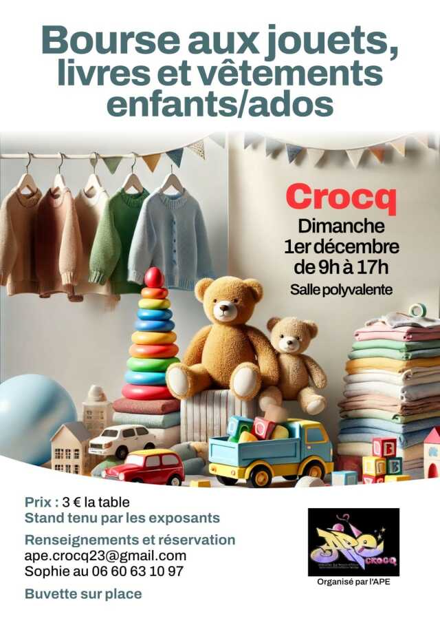 Bourse aux jouets, livres et vêtements enfants/ados