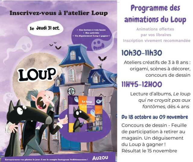 Librairie Chantepage : Animations autour du loup (éd Auzon)