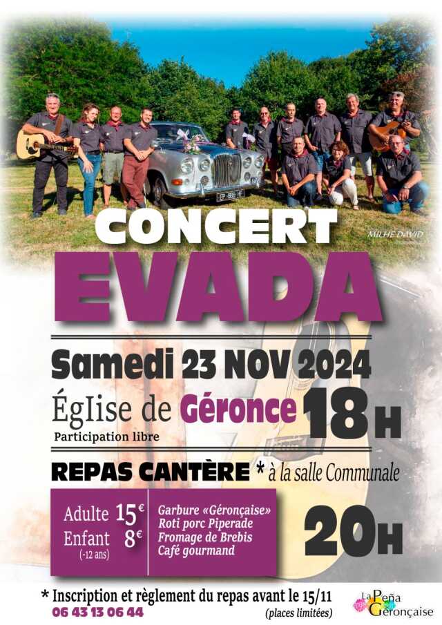 Concert EVADA et repas CANTERE