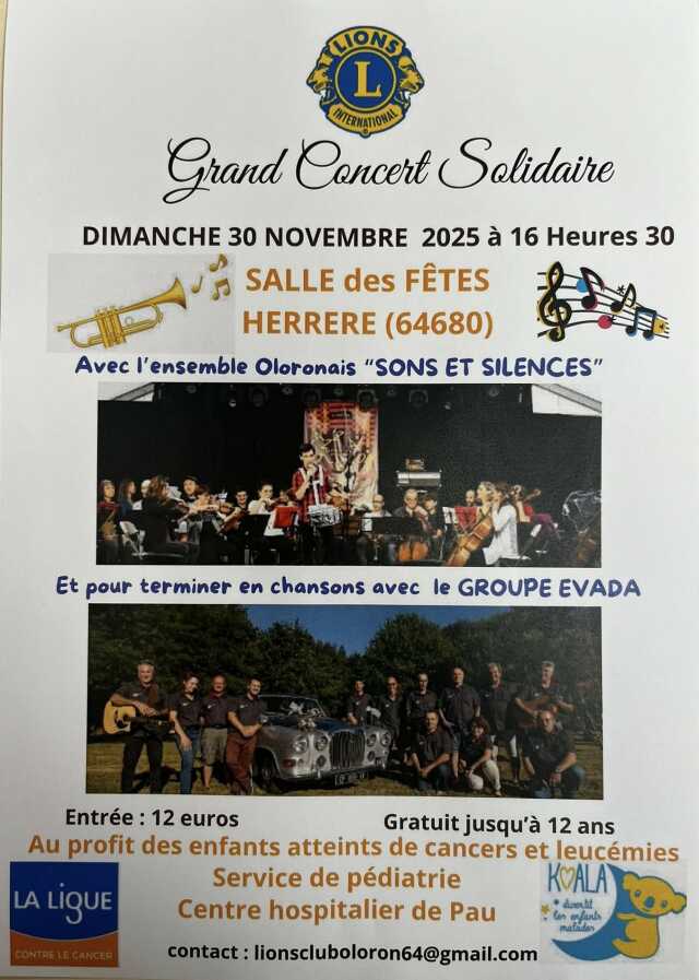 Concert caritatif du Lions Club d'Oloron