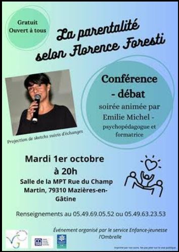 Conférence débat : la parentalité selon Florence FORESTI