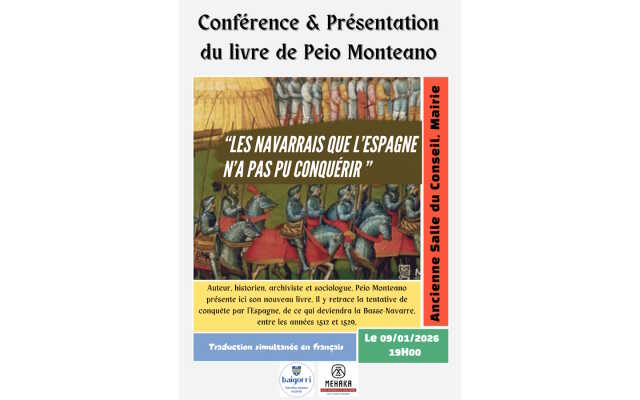 Conférence et prsénetation du livre de Peio Monteano : Les navarrais que l'Espagne n'a pas pu conquérir