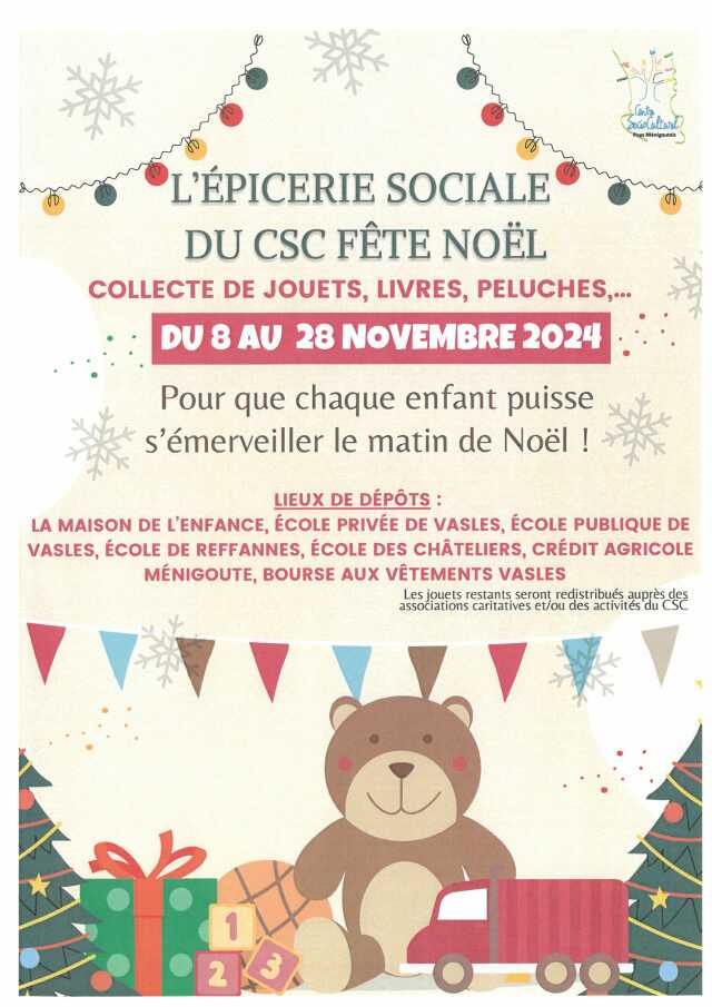 Collecte de jouets pour l'épicerie sociale du CSC