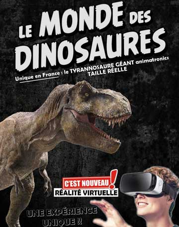 Le Monde des Dinosaures, exposition de dinosaures animés, sortie en famille  à Bordeaux