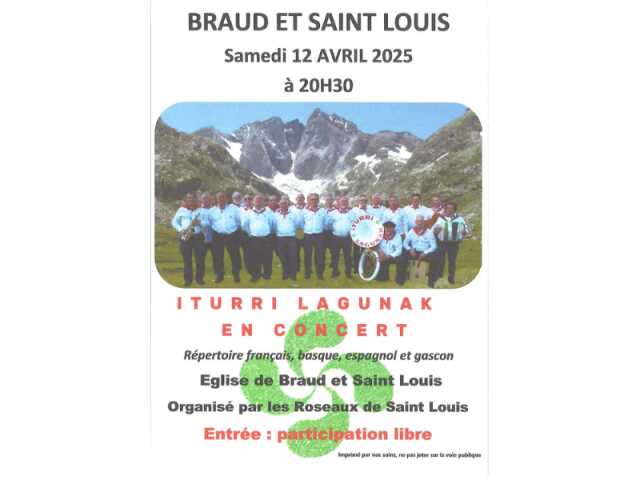 Concert d'Iturri Lagunak à Braud et Saint Louis