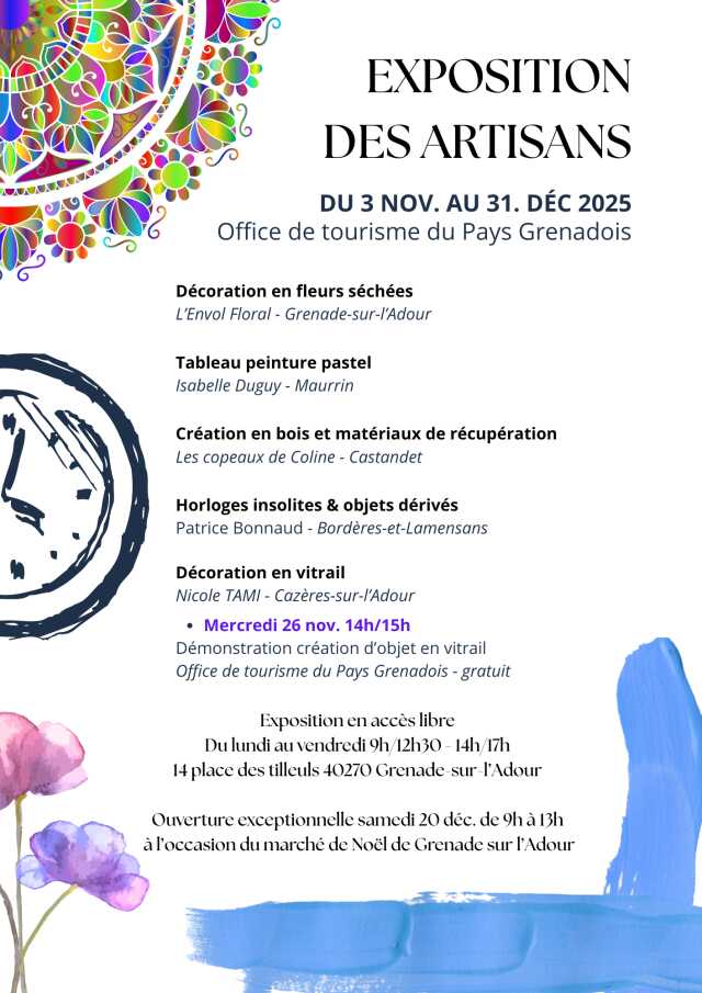Exposition artisans locaux du Pays Grenadois
