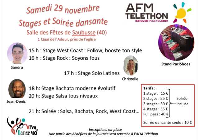 Stages et Soirée dansante pour le Téléthon