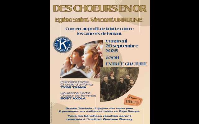 Concert caritatif  avec la chorale d'enfants Tximi Txama et le choeur de femmes Bost Axola