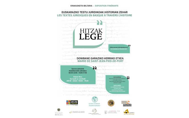 Exposition : Hitzak Lege : textes juridiques en basque à travers l'histoire