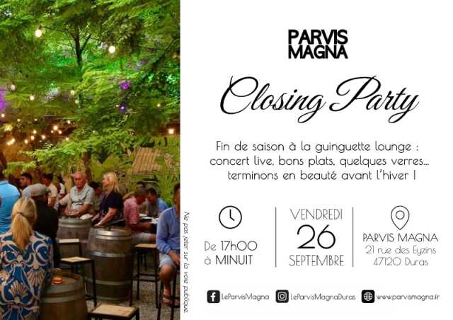 Soirée clôture et concert live au Parvis Magna