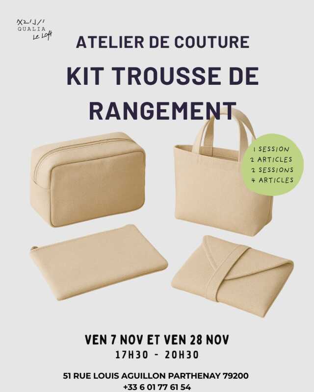 Atelier couture, kit trousse de rangement