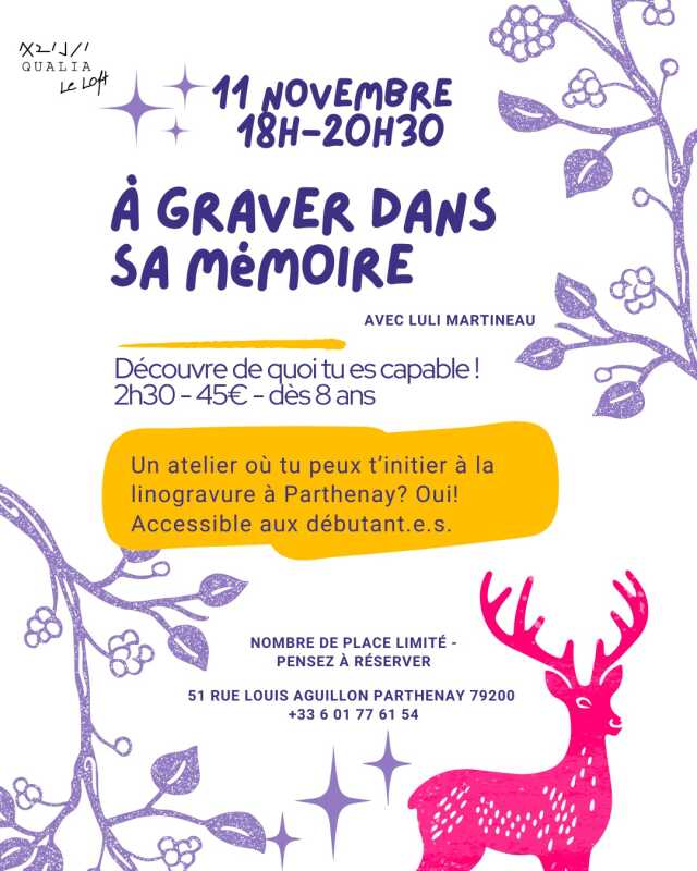A graver dans sa mémoire, atelier de linogravure